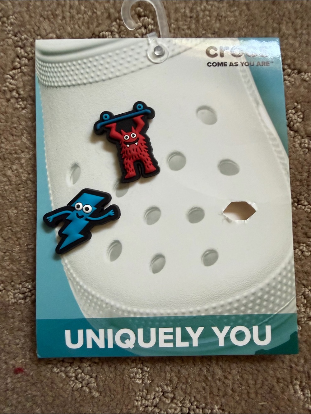 CROCS Kids Red Monster & Blue Lightning Jibbitz Charms